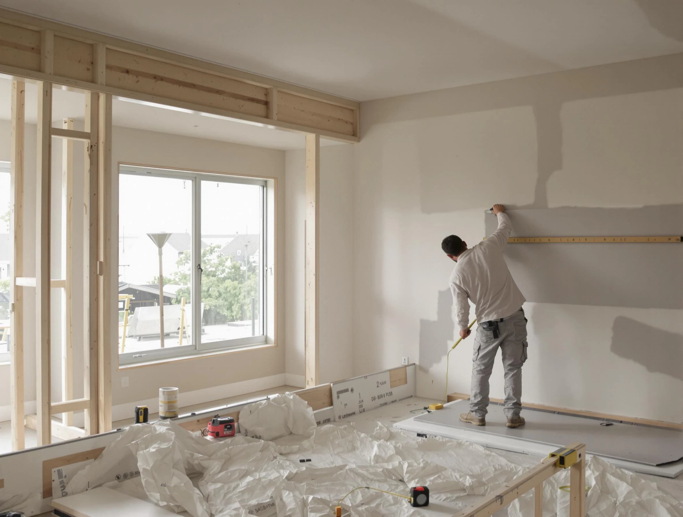 Beachwood House Painters installing new drywall in Beachwood, OH
