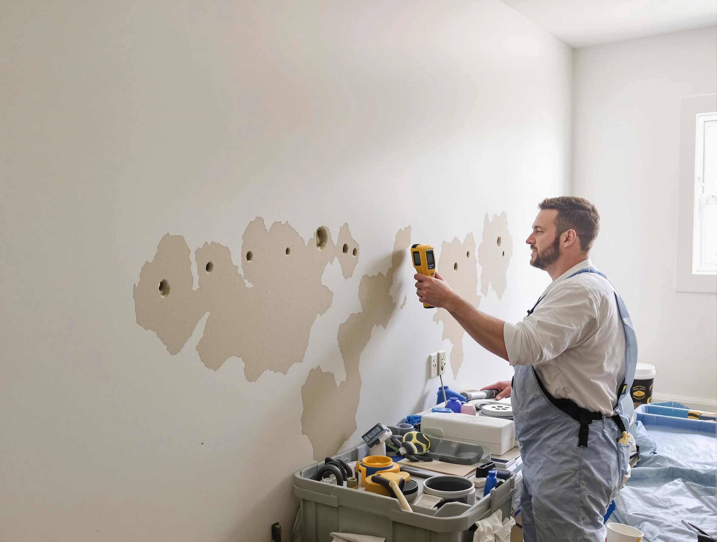 Beachwood House Painters repairing damaged drywall in Beachwood