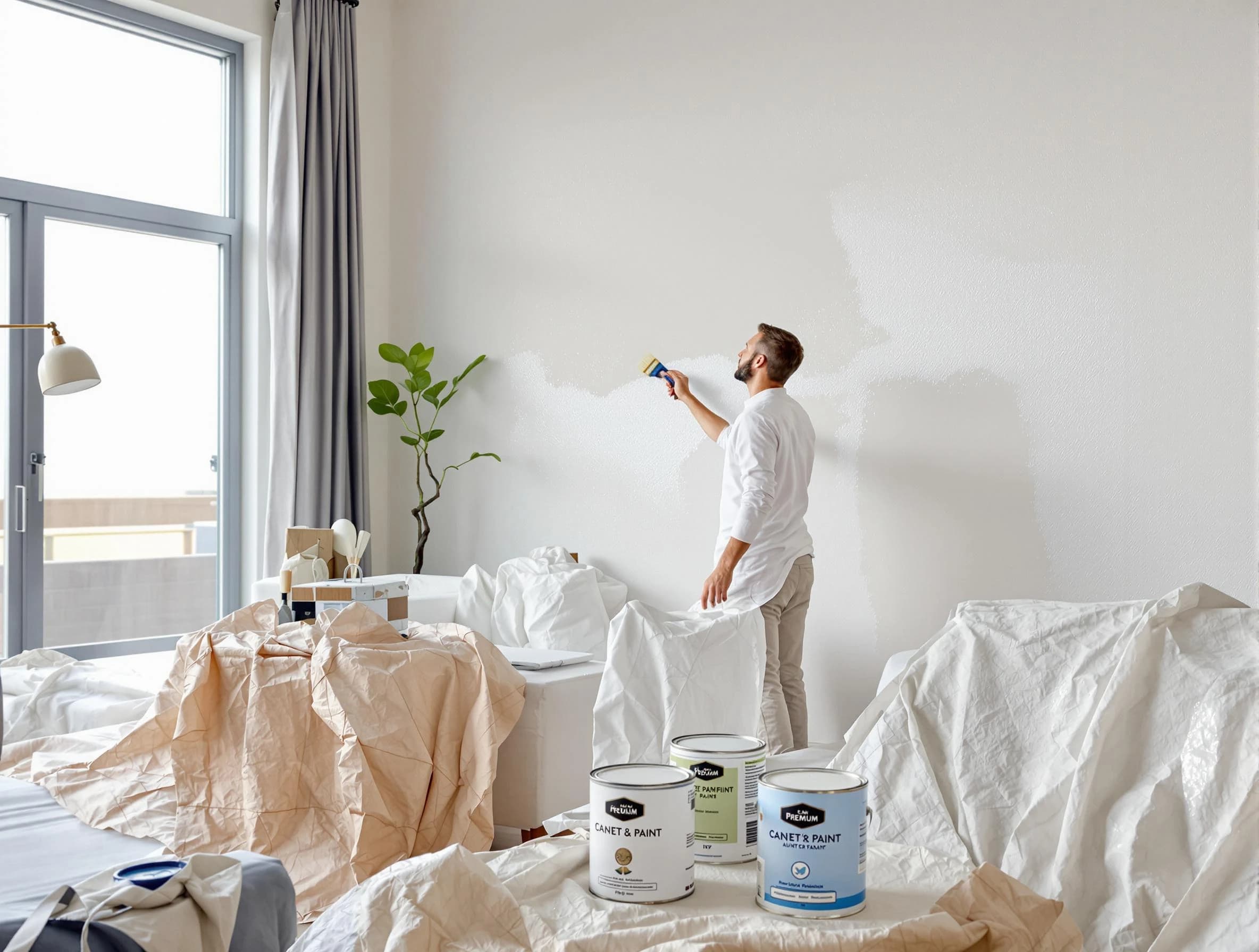 Beachwood House Painters team carefully painting an interior wall in Beachwood, OH