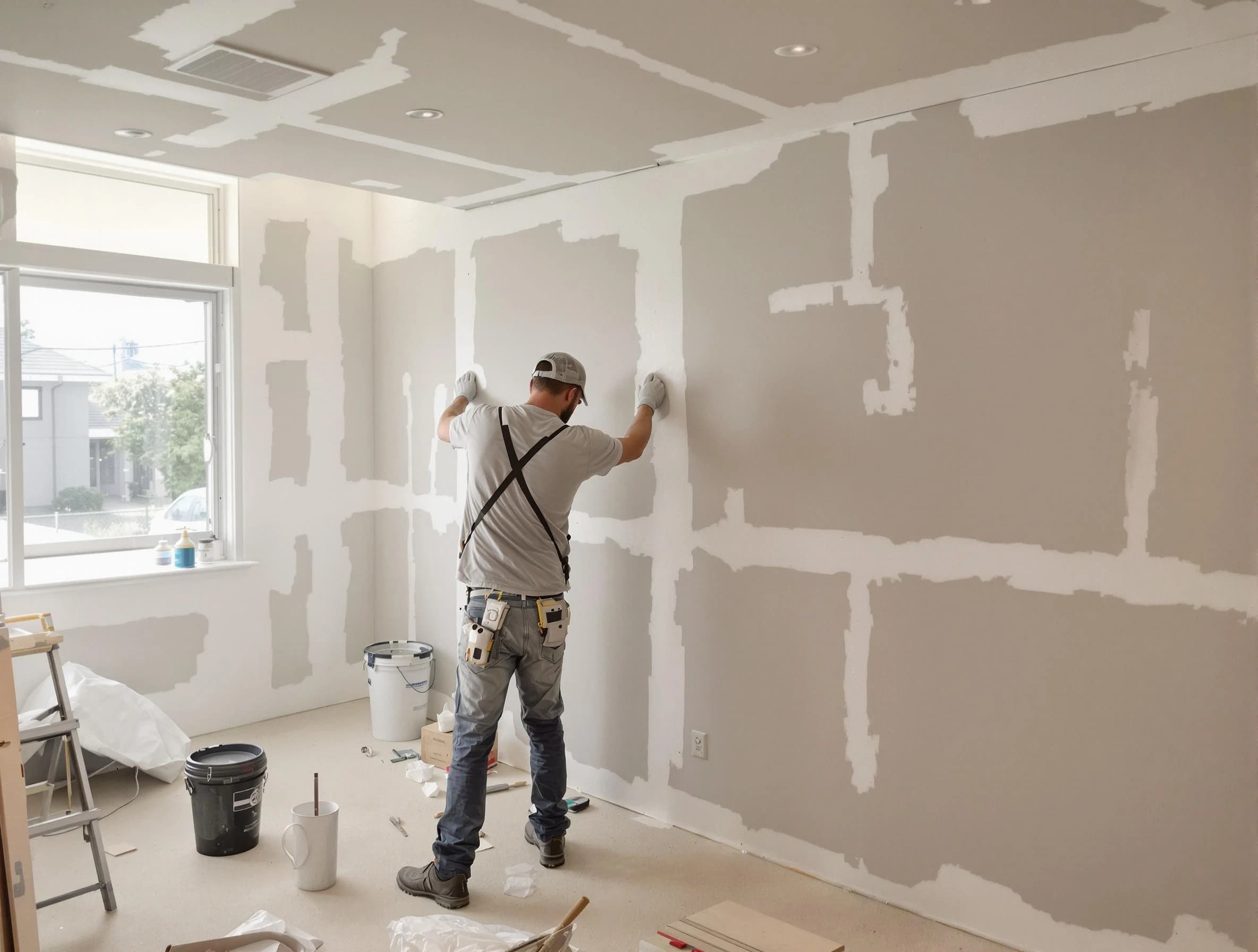 Beachwood House Painters performing drywall taping and mudding in Beachwood
