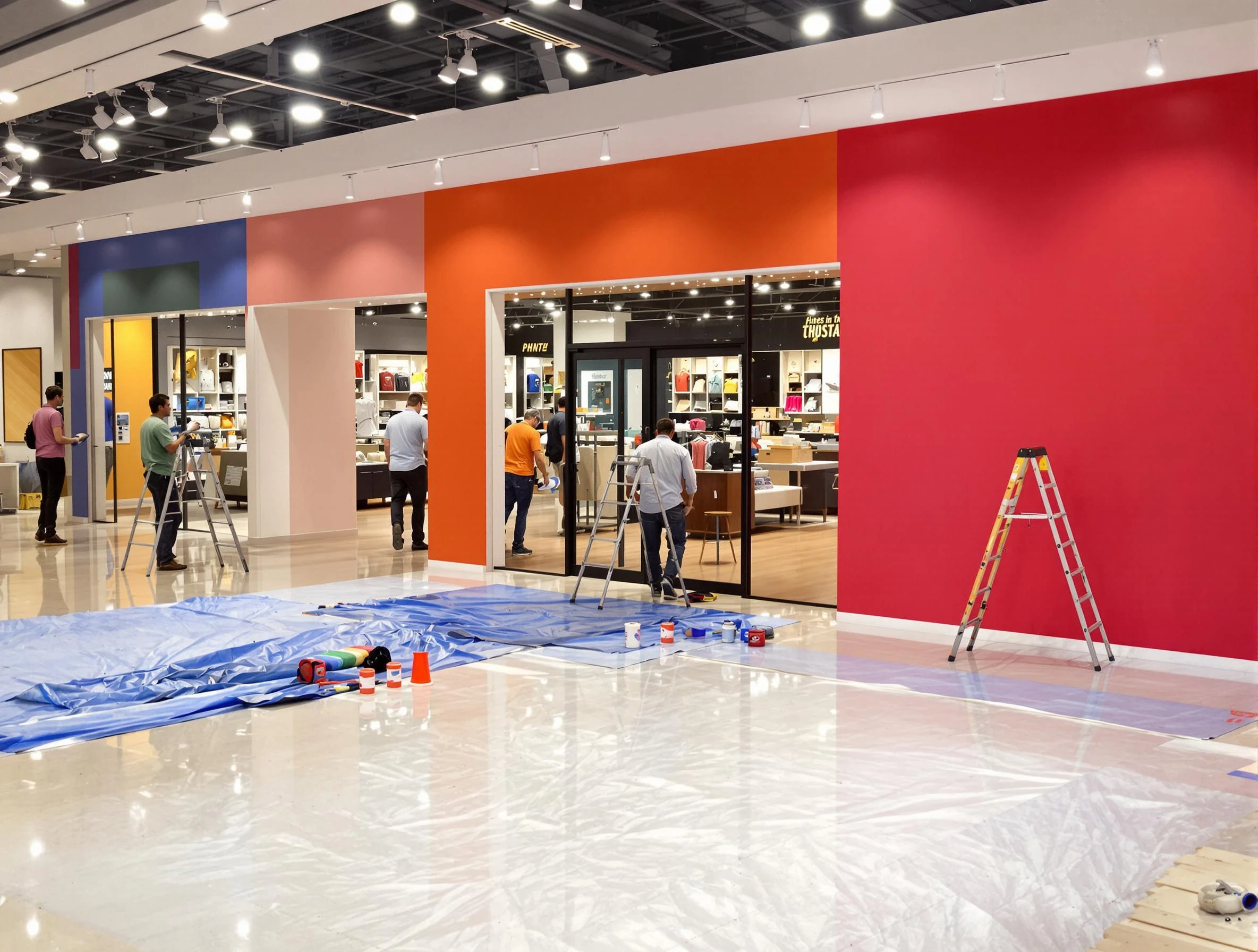 Beachwood House Painters painting a commercial interior in Beachwood, OH