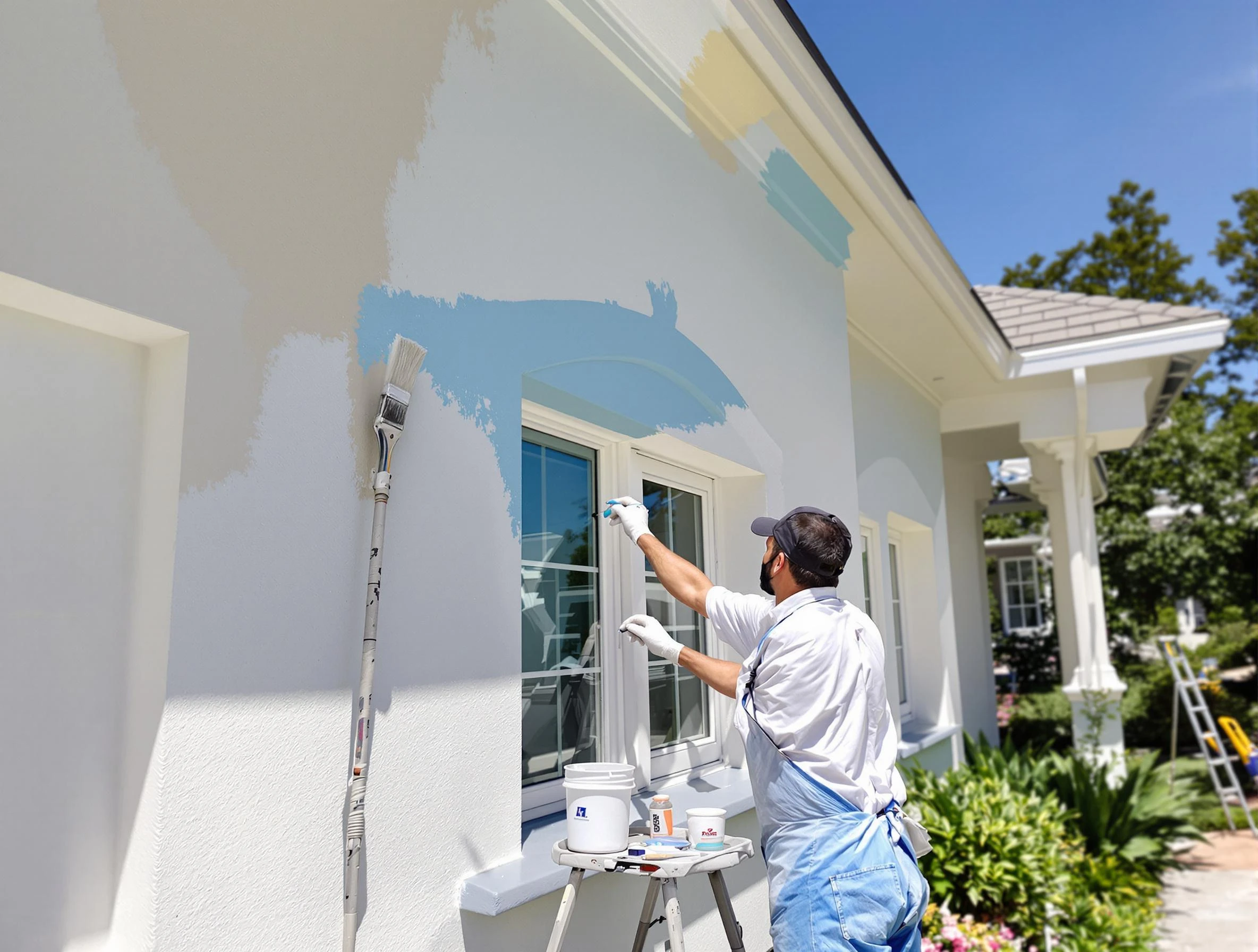 Beachwood House Painters professional painting the exterior of a house in Beachwood, OH
