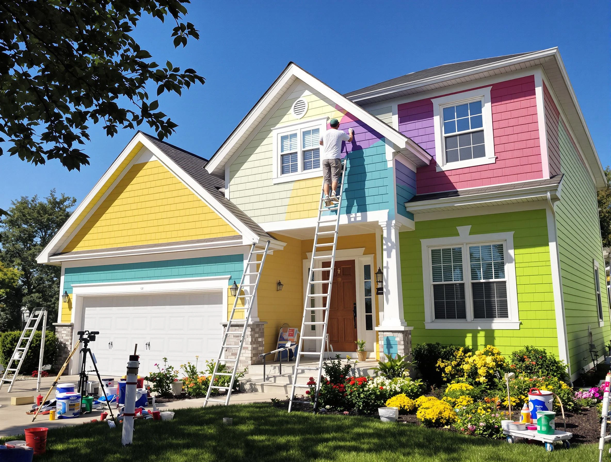 Beachwood House Painters professionals painting a home exterior in Beachwood, OH